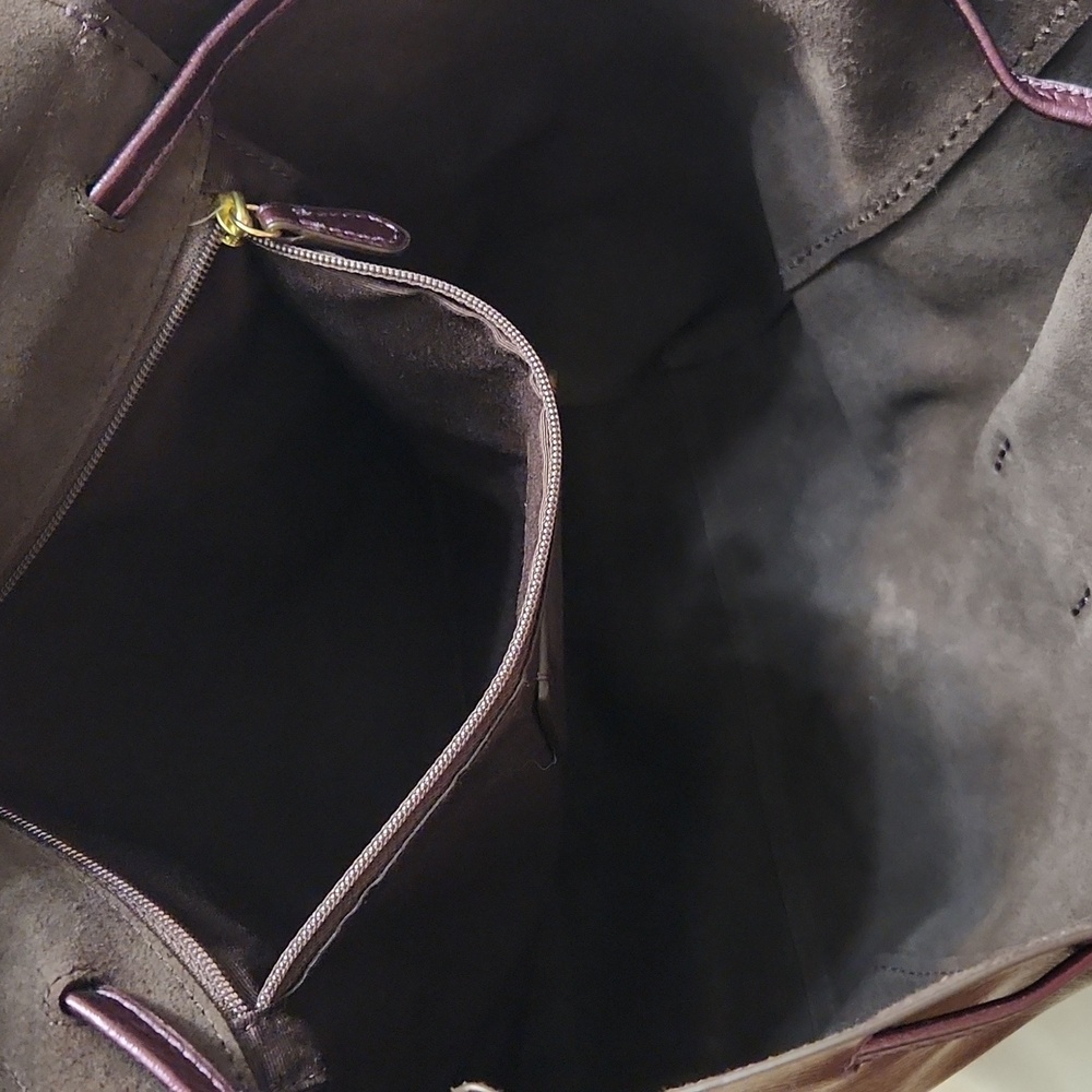 Coach Derby Purple Metallic Leather Backpack - Picture 15 of 16